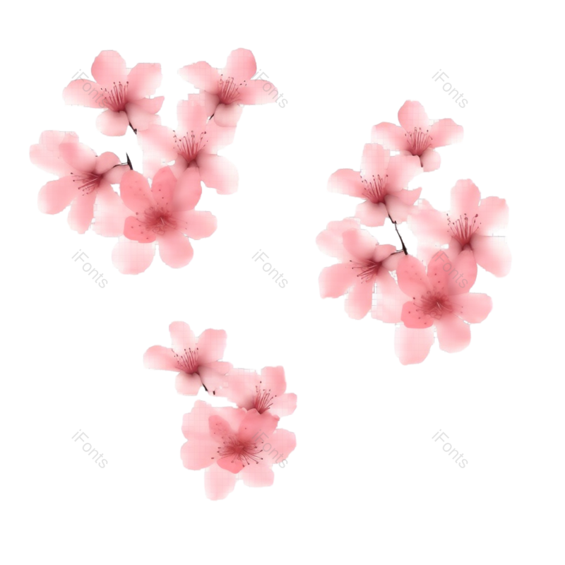 元素图片,插画元素,粉红色的花PNG,白色背景免抠素材